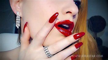 Red nails lipstick